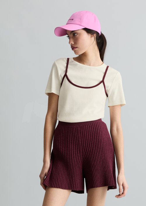 Top with structure slim — Offwhite