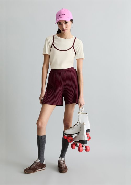 Top with structure slim — Offwhite