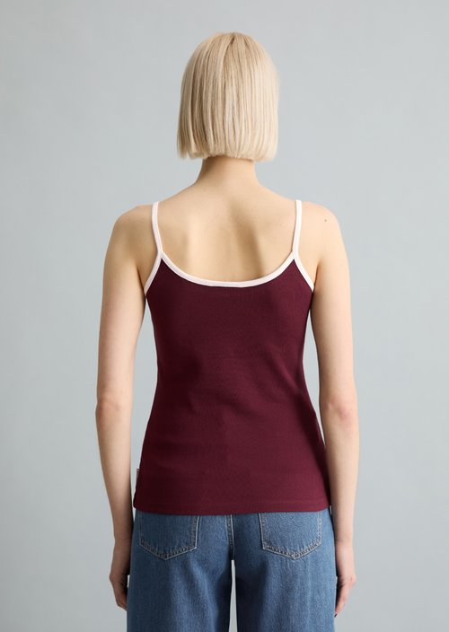 Top with structure slim — Dark Red