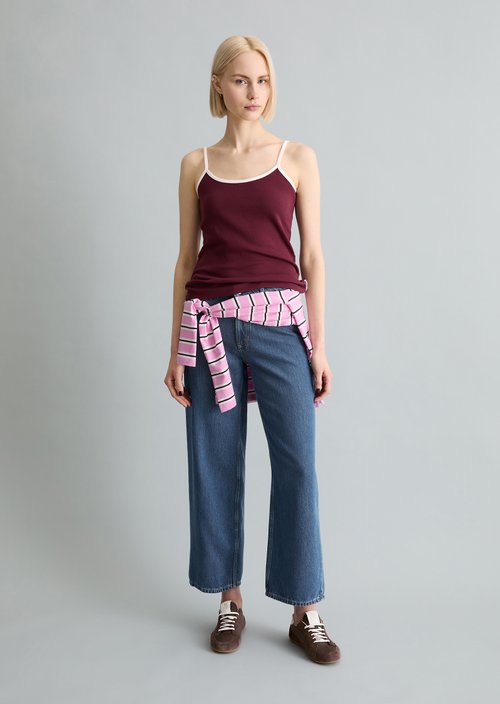 Top with structure slim — Dark Red
