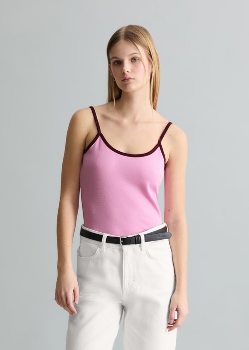 Top with structure slim — Medium Pink