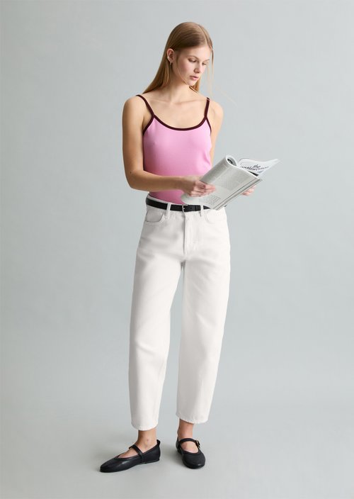 Top with structure slim — Medium Pink