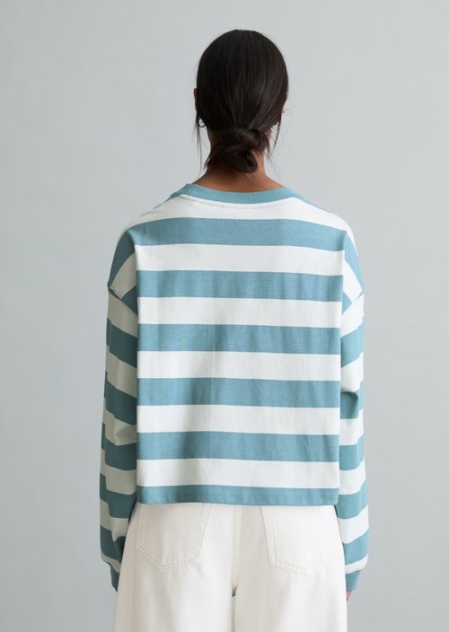 Striped longsleeve relaxed — Light Blue