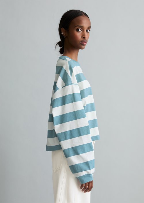 Striped longsleeve relaxed — Light Blue