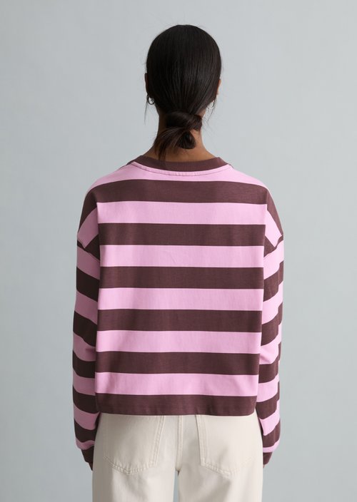 Striped longsleeve relaxed — Dark Red