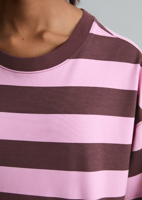 Striped longsleeve relaxed — Dark Red