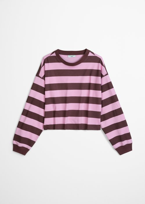 Striped longsleeve relaxed — Dark Red