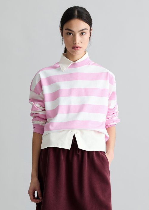 Striped longsleeve relaxed — Light Pink