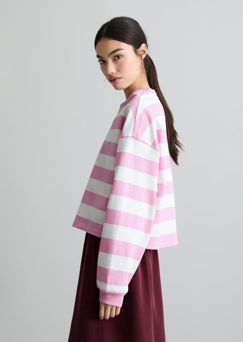 Striped longsleeve relaxed — Light Pink