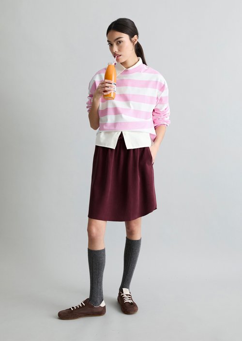 Striped longsleeve relaxed — Light Pink