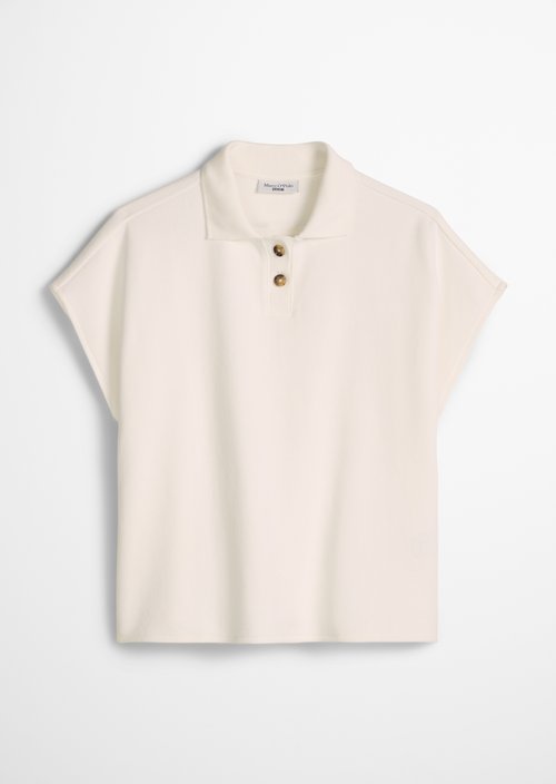 Sleeveless polo shirt wide — Silky White