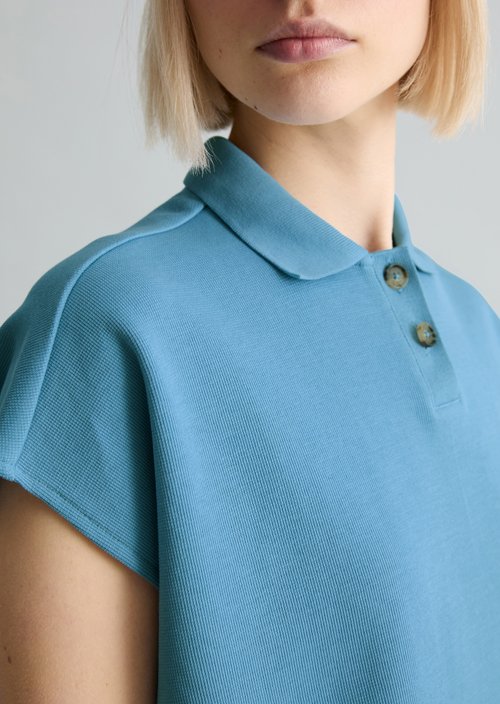 Sleeveless polo shirt wide — Blue Dawn