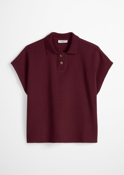 Sleeveless polo shirt wide — Merlot Red