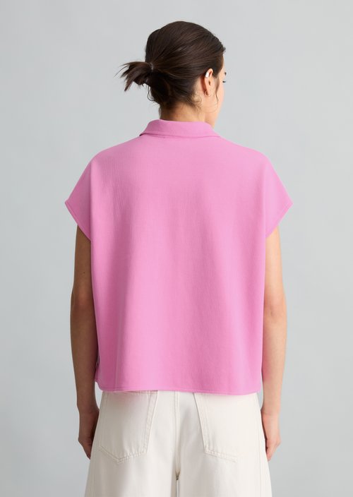 Sleeveless polo shirt wide — Pale Bubblegum