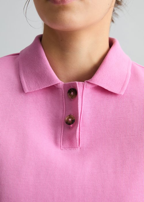 Sleeveless polo shirt wide — Pale Bubblegum