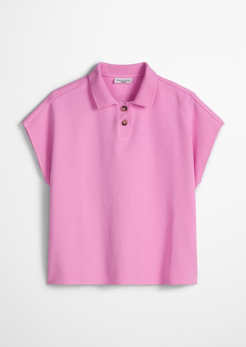 Sleeveless polo shirt wide — Pale Bubblegum