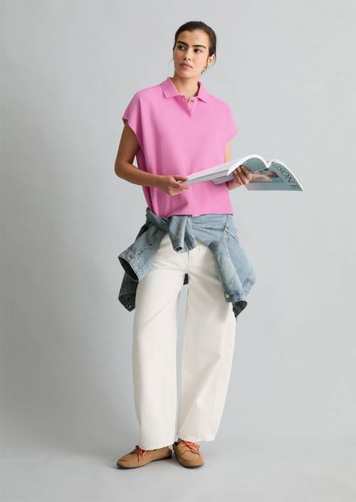 Polo sans manches wide Pale Bubblegum en vue de face