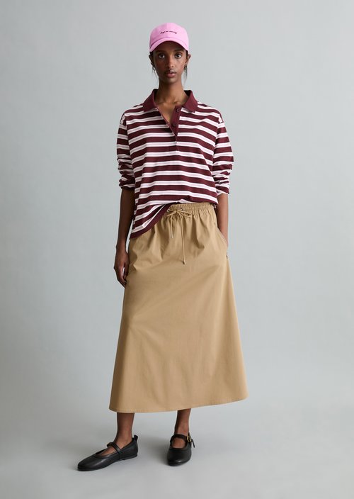 Long-sleeved polo shirt relaxed — Dark Red