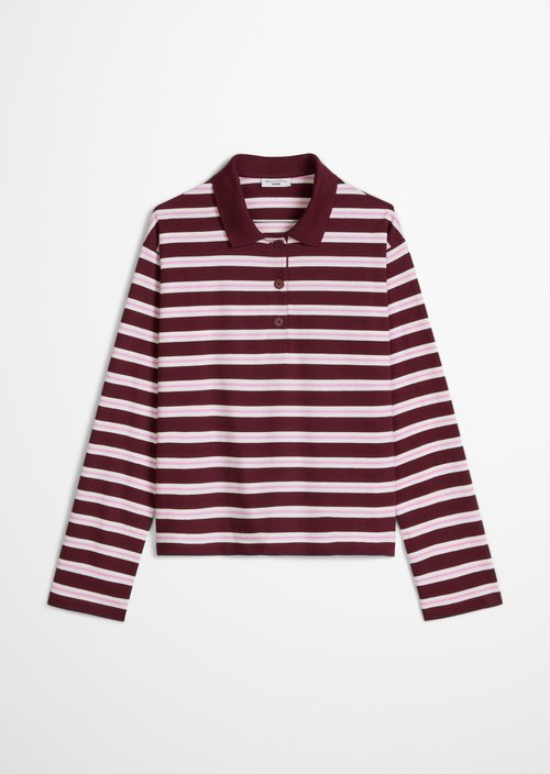 Long-sleeved polo shirt relaxed — Dark Red