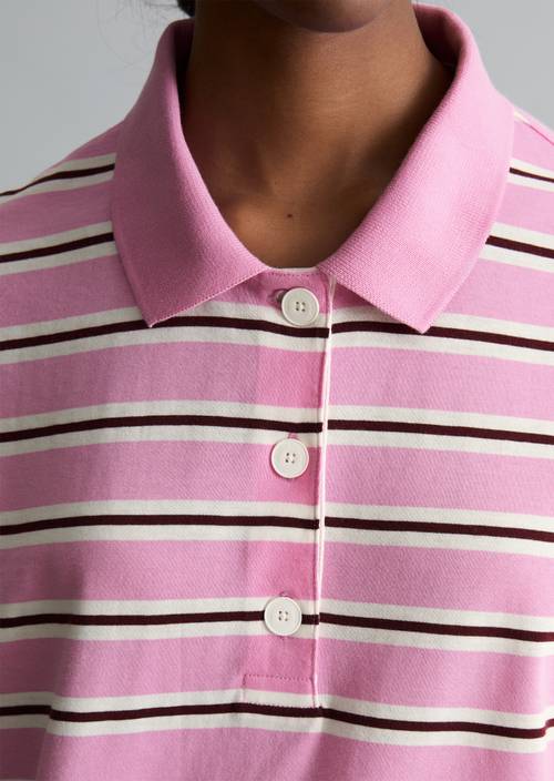 Poloshirt met lange mouwen relaxed Light Pink in detailaanzicht