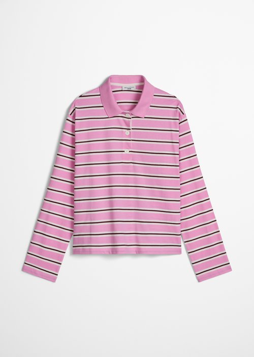 Long-sleeved polo shirt relaxed — Light Pink
