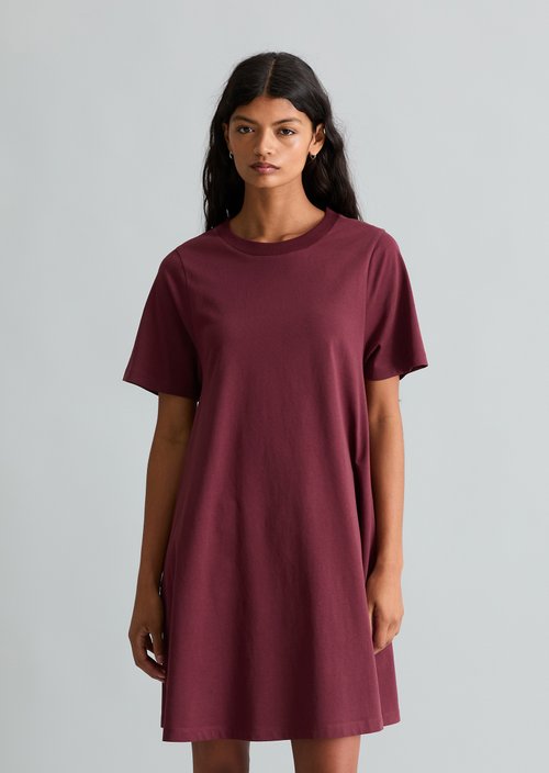 DfC Flared jersey dress — Merlot Red