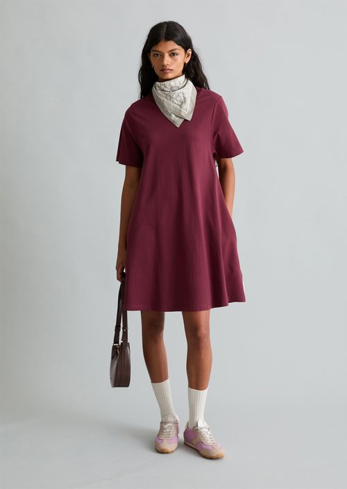 DfC Flared jersey dress — Merlot Red