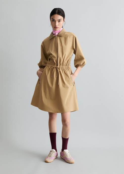 Relaxed short dress Smoky Pine in front view