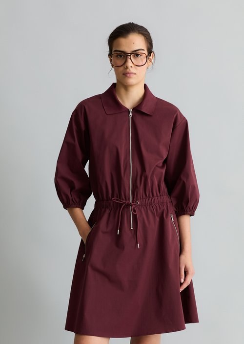 Relaxed short dress — Merlot Red