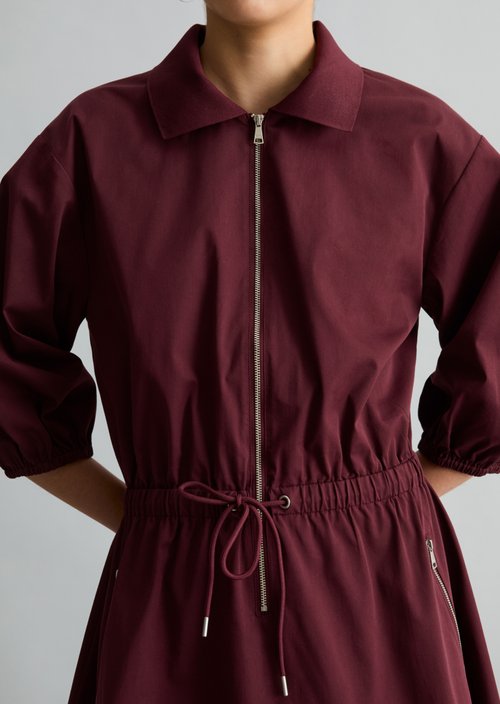 Relaxed short dress — Merlot Red