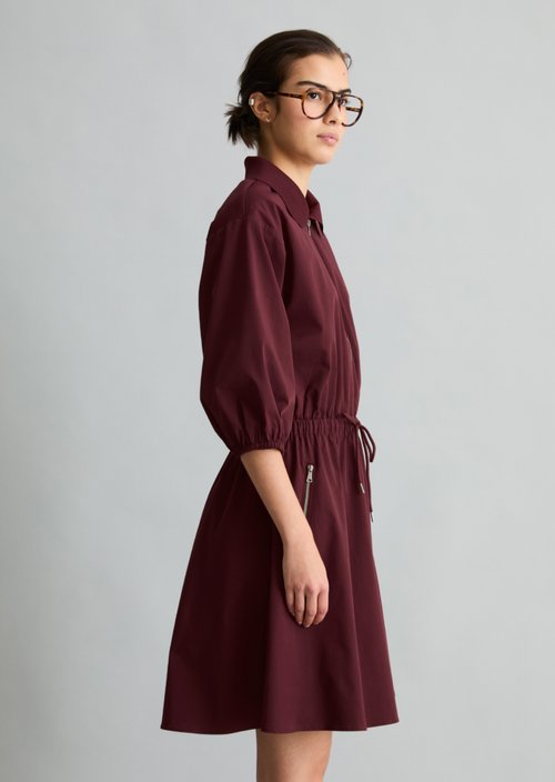 Relaxed short dress — Merlot Red