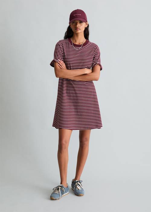 DfC Abito svasato in jersey Dark Red in vista frontale