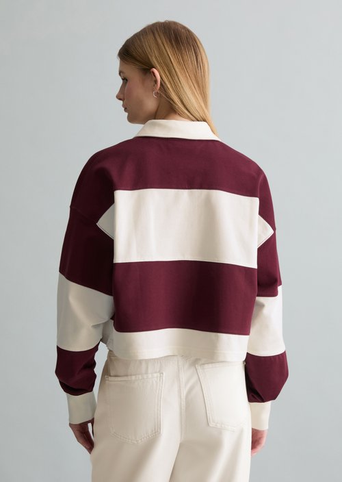 Relaxed rugby sweatshirt — Dark Red