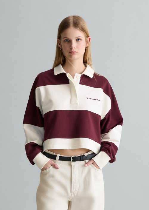 Relaxed rugby sweatshirt — Dark Red
