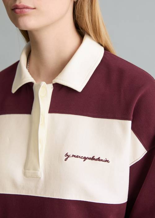 Rugby-Sweatshirt relaxed Dark Red in Detailansicht