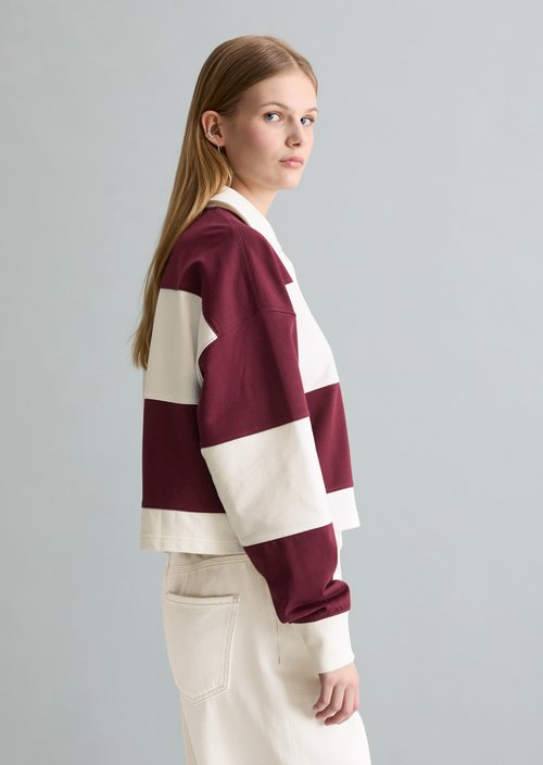 Relaxed rugby sweatshirt — Dark Red