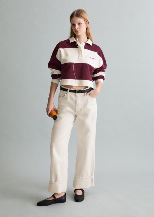 Relaxed rugby sweatshirt — Dark Red
