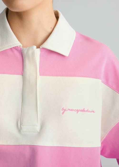 Rugby-Sweatshirt relaxed Light Pink in Detailansicht