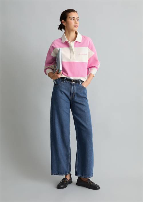 Rugby-Sweatshirt relaxed Light Pink in Frontalansicht