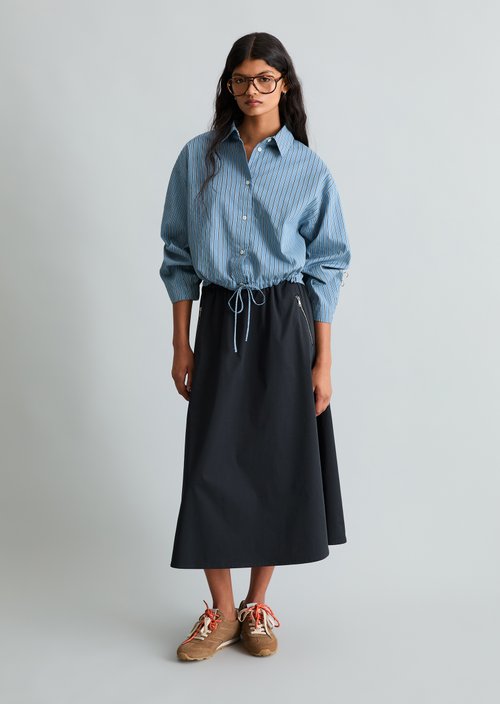 Oversized striped blouse — Light Blue