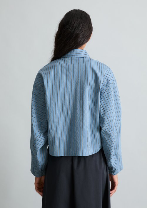 Oversized striped blouse — Light Blue