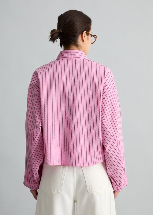 Oversized striped blouse — Light Pink