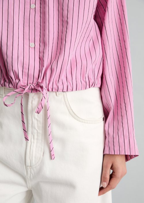 Oversized striped blouse — Light Pink