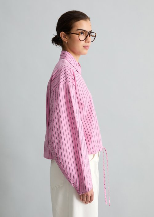 Oversized striped blouse — Light Pink
