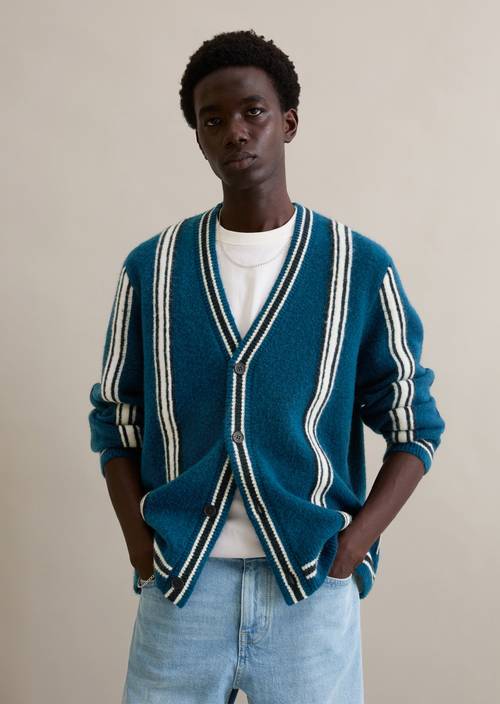 Strickjacke regular Dark Blue in Frontalansicht