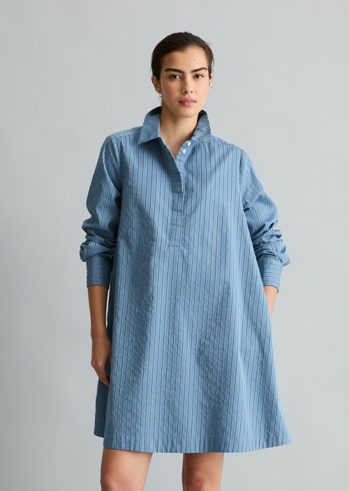 Flared striped dress — Light Blue