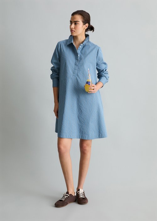 Flared striped dress — Light Blue