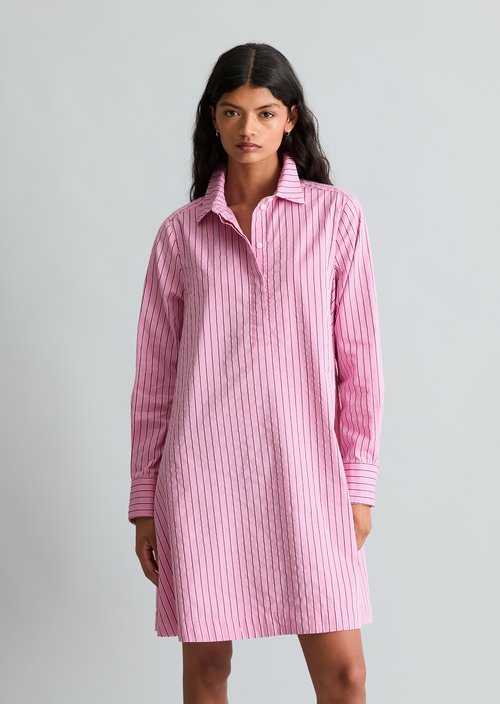 Flared striped dress — Light Pink