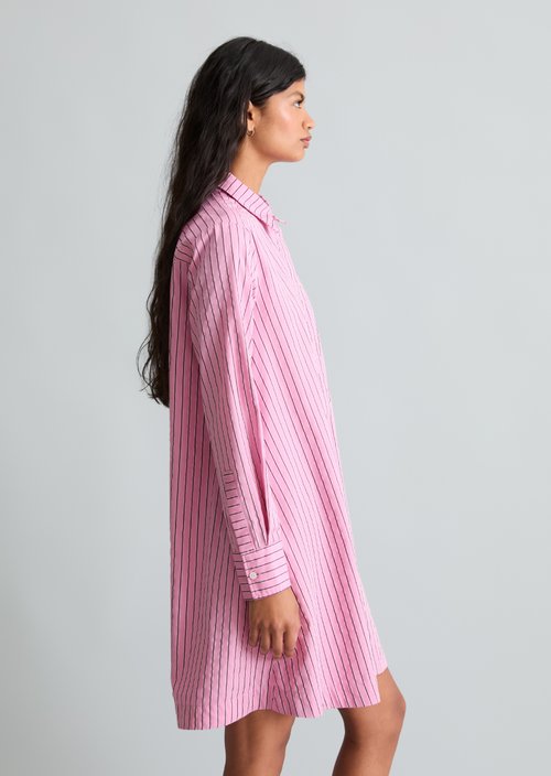 Flared striped dress — Light Pink