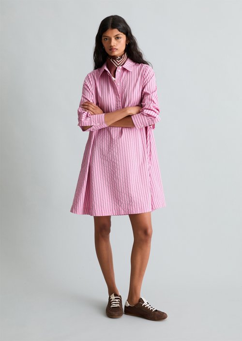 Flared striped dress — Light Pink